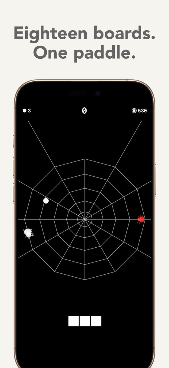 Spiders board: a web with spiders crawling across it