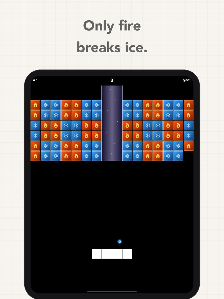 Bricks of Zai on iPad, the Fire and Ice board