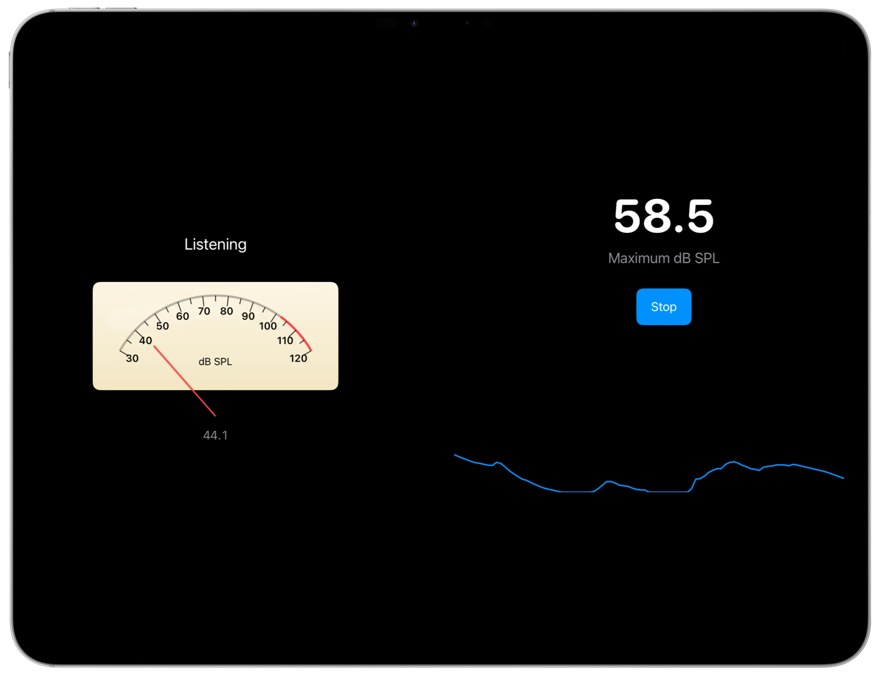 Decibels vintage VU meter interface