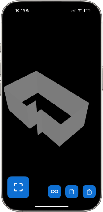 3D room scan in iPhone bezel